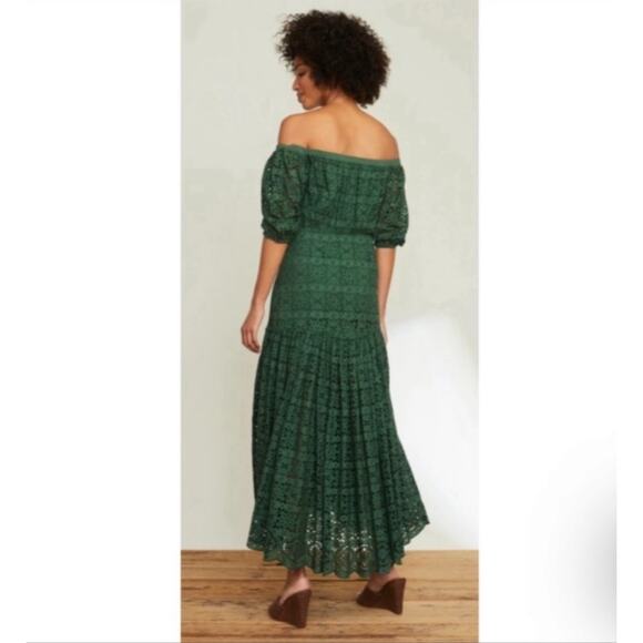 Veronica Beard Green Eyelet Cali Maxi Dress - Size 0 - Picture 3 of 9